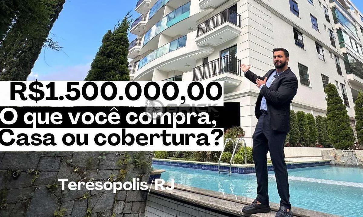 Cobertura duplex com 3 quartos sendo 2 suítes, 225 m² no Alto - Teresópolis/RJ.